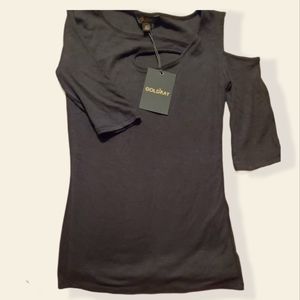 Goldray cold shoulder top